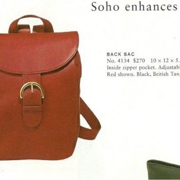 Vintage Coach Backpack Soho #4134 Red Leather - Picture 2 of 16